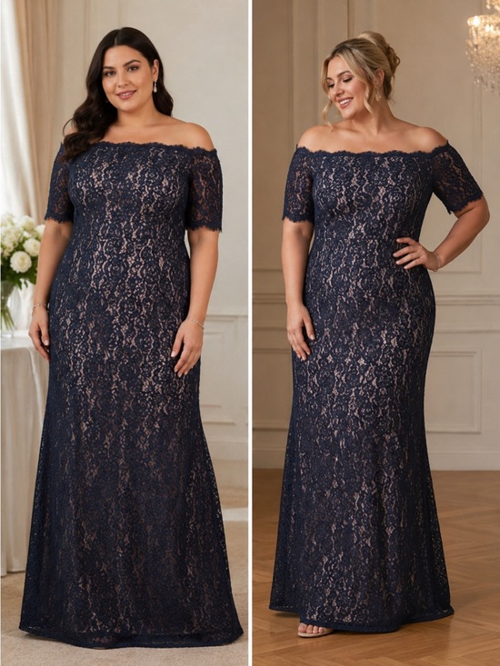 Adrianna Papell Dresses & Skirts - Adrianna-Papell off shoulder lace long Gown